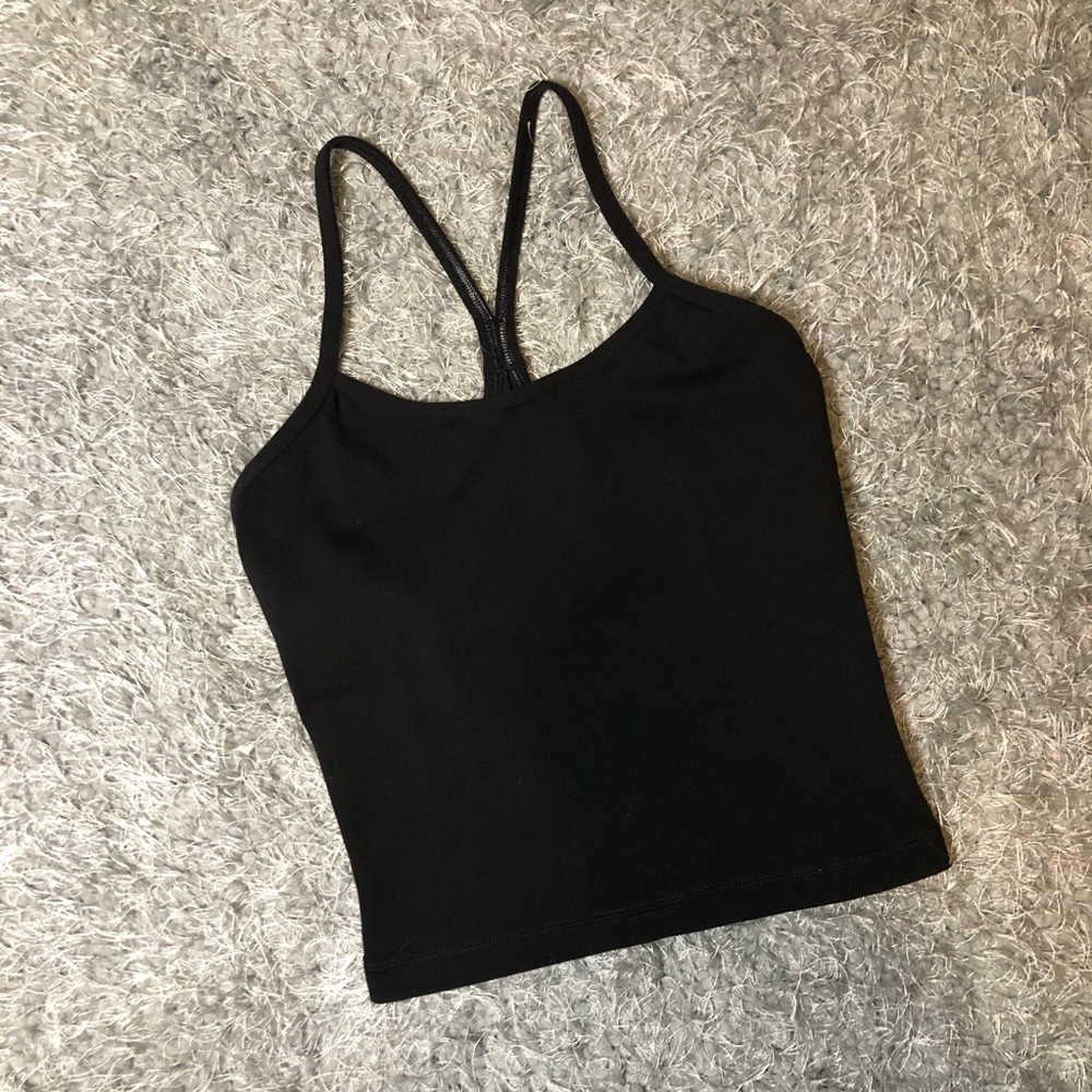 Lululemon Power Y Crop Tank Black Sz 6